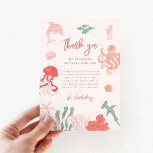 Carte De Remerciements Baby shower Ocean Girl