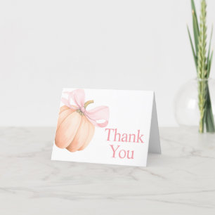 Carte De Remerciements Baby shower Orange Little Citrouille