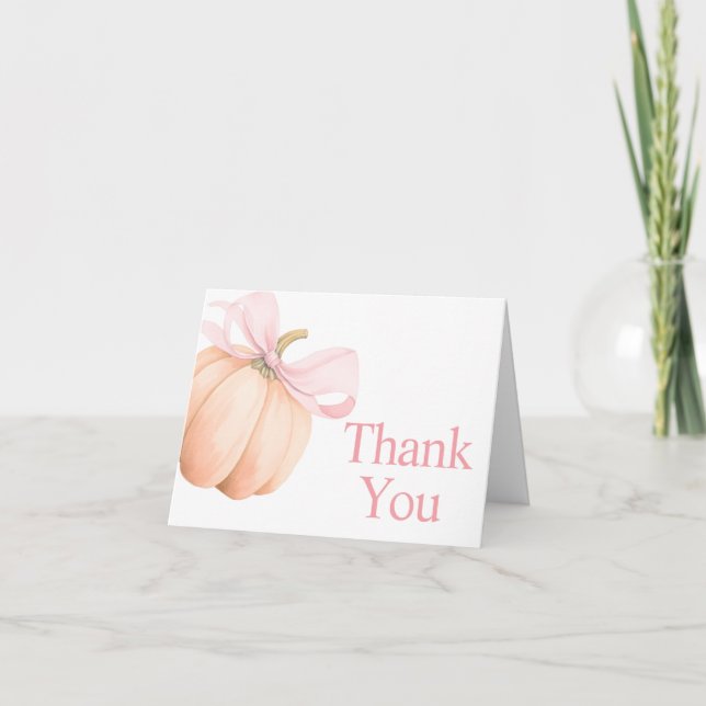 Carte De Remerciements Baby shower Orange Little Citrouille (Devant)