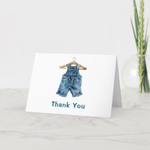 Carte De Remerciements Baby shower Ouest Blue Jean Boy