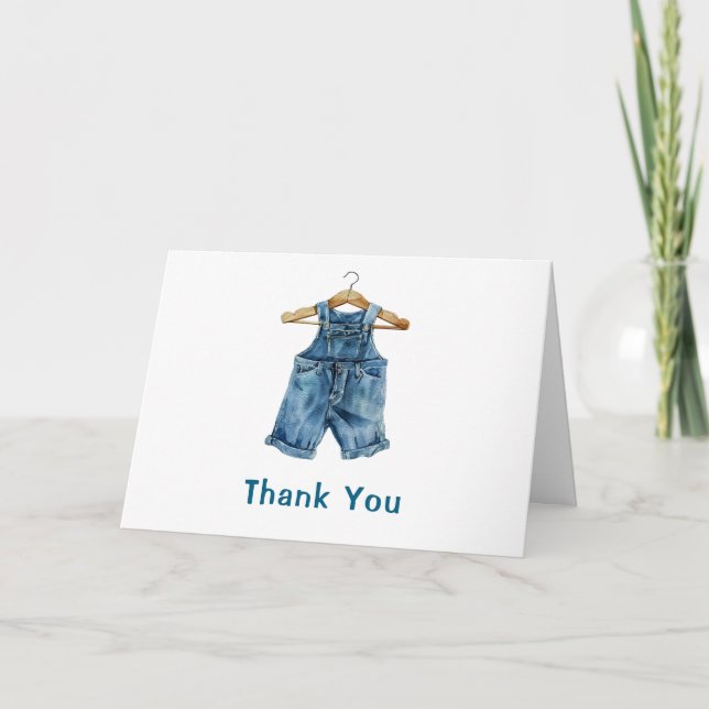 Carte De Remerciements Baby shower Ouest Blue Jean Boy (Devant)