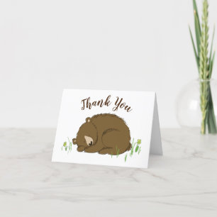 Carte De Remerciements Baby shower Ours Brown Animaux de forêt