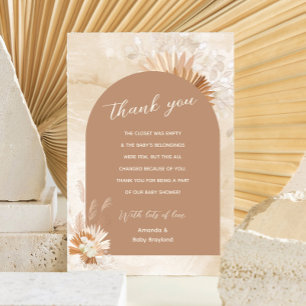 Carte De Remerciements Baby Shower Pampa Neutre