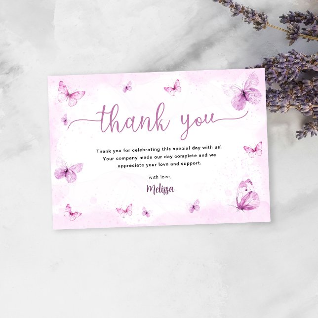 Carte De Remerciements Baby Shower Papillon (Créateur téléchargé)