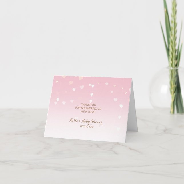 Carte De Remerciements Baby shower papillon fleur sauvage (Devant)