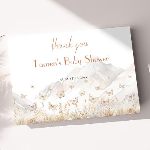 Carte De Remerciements Baby Shower Papillon Neutre