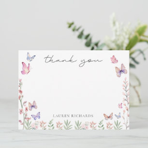 Carte De Remerciements Baby Shower Papillons Moderne