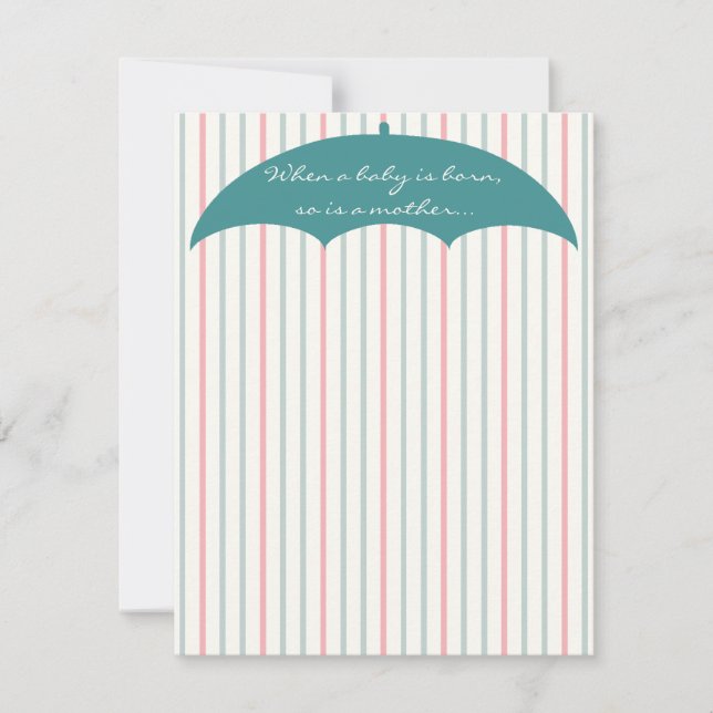 Carte de remerciements baby shower, "Parapluie de  (Devant)