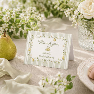 Carte De Remerciements Baby Shower Parfait au Thème de la Poire Verte 