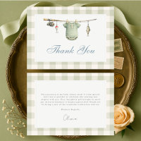 Baby Shower Pêcheur Gingham Vert Sauge