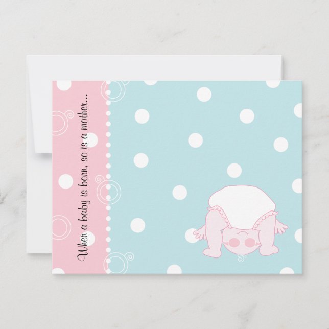 Carte de remerciements baby shower, Peek-a-Boo ble (Devant)