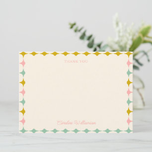 Carte De Remerciements Baby shower personnalisé Pastels géométriques vint