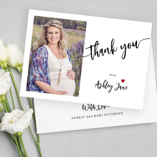 Carte De Remerciements Baby shower personnalisé simple et minimaliste