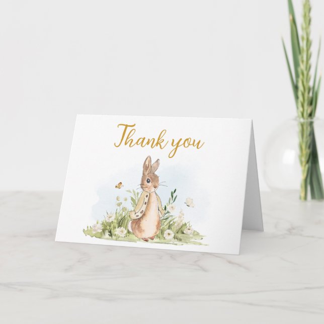 Carte De Remerciements Baby shower Peter Rabbit (Devant)