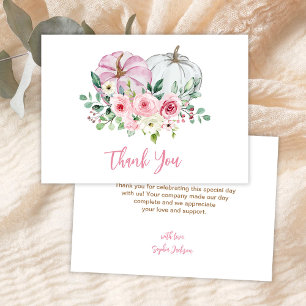 Carte De Remerciements Baby Shower Petite Citrouille Rose