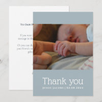 Carte de remerciements baby shower photo