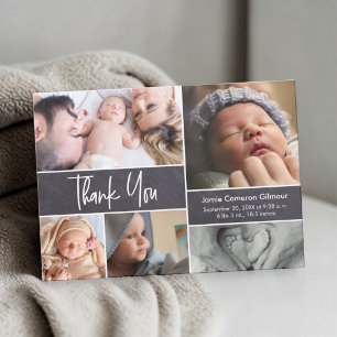 Carte De Remerciements Baby shower photo de collection de lettrage modern