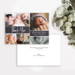 Carte De Remerciements Baby shower photo de collection de lettrage modern<br><div class="desc">Express votre gratitude avec notre "Modern Handlettering Photo Collage Baby shower Carte de remerciements". Cette carte n'est pas seulement une note de remerciement, c'est un souvenir sincère qui résume la joie de votre baby shower et l'amour partagé par votre famille et vos amis. 👶 Souvenirs chéris : Capturez l'essence de...</div>