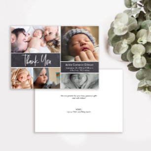 Carte De Remerciements Baby shower photo de collection de lettrage modern