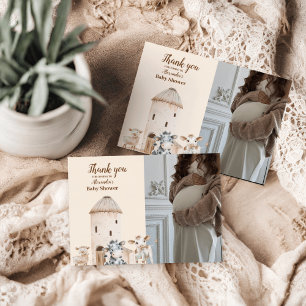 Carte De Remerciements Baby shower Photo Farm Animaux