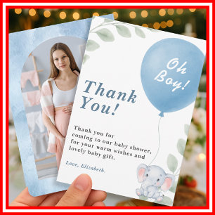 Carte De Remerciements Baby Shower Photo Oh Boy