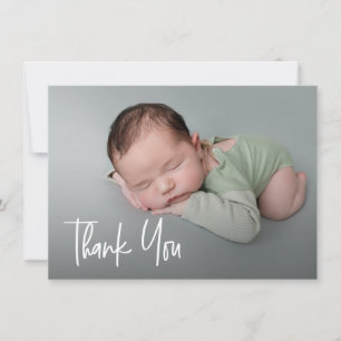 Carte De Remerciements Baby shower photo personnalisé de gestion moderne