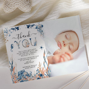 Carte De Remerciements Baby shower photo sous-marin