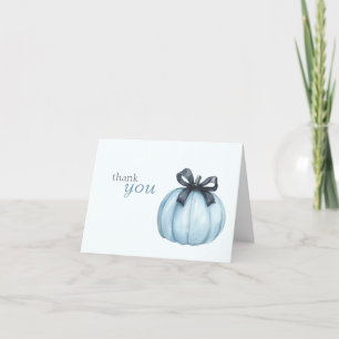 Carte De Remerciements Baby shower Pois Blue Little Citrouille