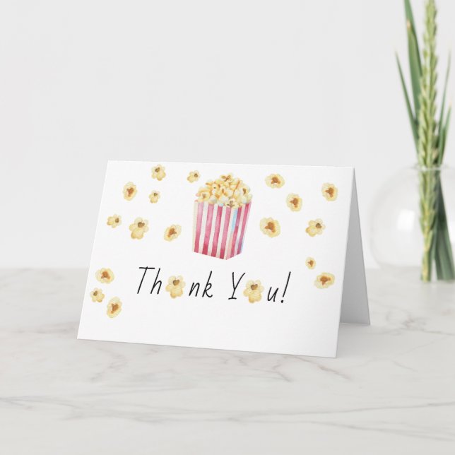 Carte de remerciements Baby shower Popcorn (Devant)