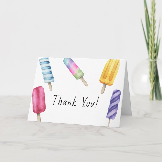 Carte de remerciements Baby shower Popsicle (Devant)
