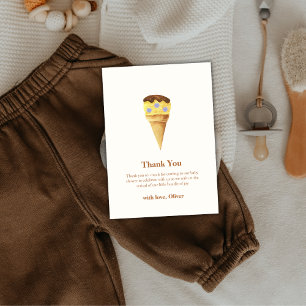 Carte De Remerciements Baby shower pour garçon à la crème glacée Scoop d'