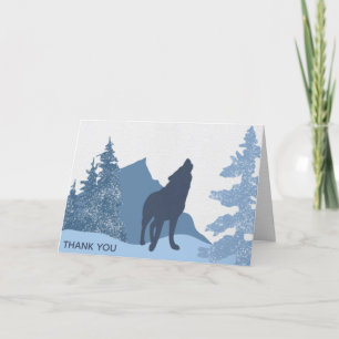 Carte De Remerciements Baby shower pour garçons de Wolf Mountain Forest