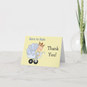 Carte De Remerciements Baby shower pour le Prince+Né au pouvoir !