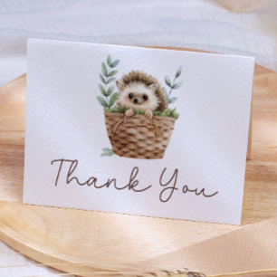 Carte De Remerciements Baby Shower pour un Petit Hérisson Adorable