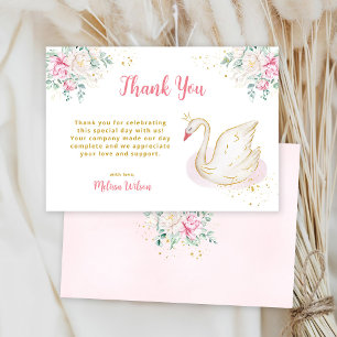 Carte De Remerciements Baby-Shower Princesse Cygne