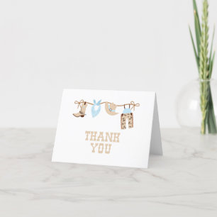 Carte De Remerciements Baby Shower Rodeo Cow-boy Western