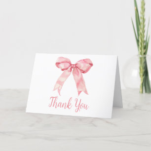 Carte De Remerciements Baby shower rose Coquette Bow
