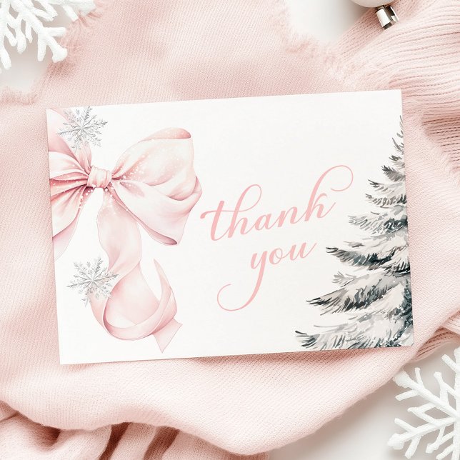 Carte De Remerciements Baby Shower Rose Hiver (Créateur téléchargé)