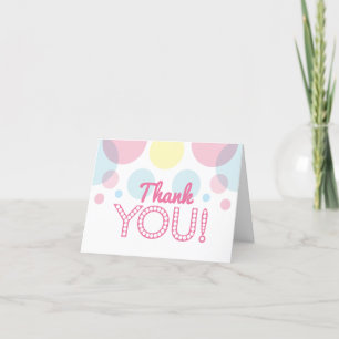 Carte De Remerciements Baby Shower Rose Jaune Bleu Prêt à Pop