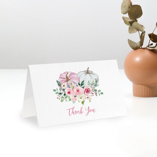 Carte De Remerciements Baby shower rose petit Citrouille (Créateur téléchargé)