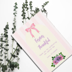 Carte De Remerciements Baby shower rose Rose