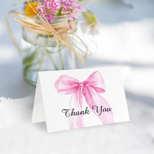 Carte De Remerciements Baby Shower Ruban Arc-en-ciel Rose