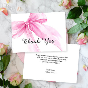 Carte De Remerciements Baby Shower Ruban Arc-en-ciel Rose