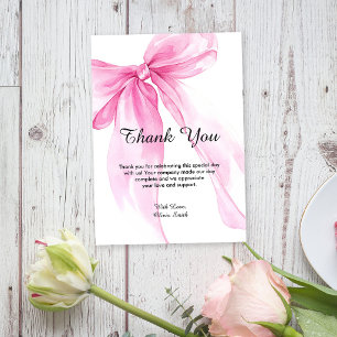 Carte De Remerciements Baby Shower Ruban Arc-en-ciel Rose