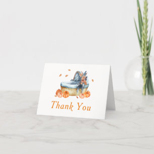 Carte De Remerciements Baby shower Rustic Automne Citrouille