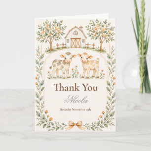 Carte De Remerciements Baby-Shower Rustique à la Ferme