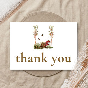 Carte De Remerciements Baby Shower Rustique Champêtre Champignon