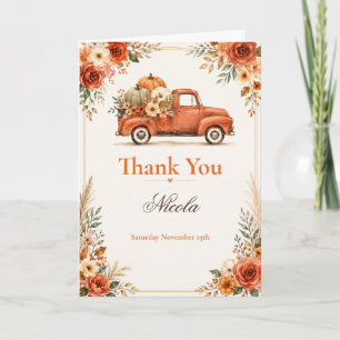 Carte De Remerciements Baby Shower Rustique d'Automne pour un Bébé