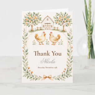 Carte De Remerciements Baby-Shower Rustique de Ferme