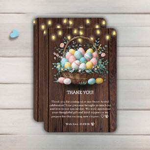 Carte De Remerciements Baby shower Rustique Floral OEufs de Pâques
